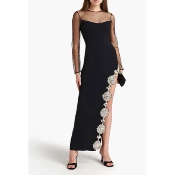 DAVID KOMA Crystal-embellished tulle and stretch-cady gown XS - Picture 1 of 4